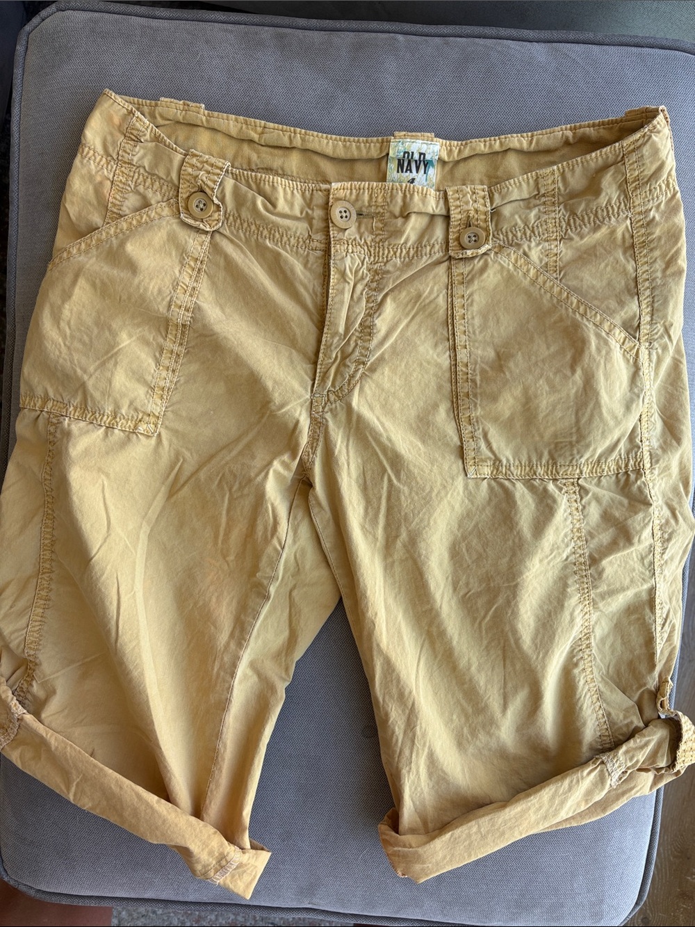 Casual Mustard Cargo Shorts